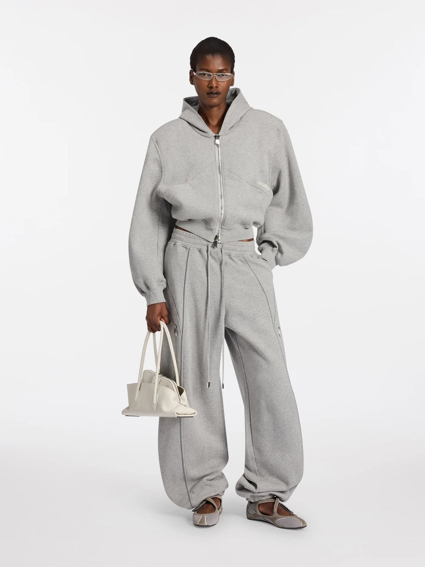 The Attico Cropped Zip-Up Hoodie