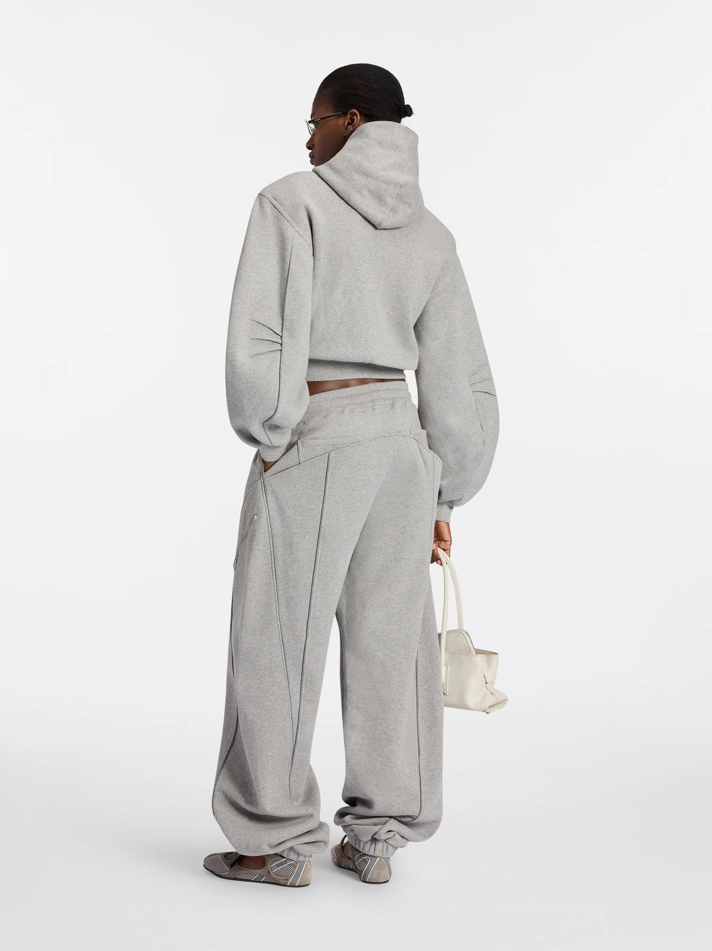 The Attico Cropped Zip-Up Hoodie