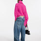 Double-waist wide-leg jeans
