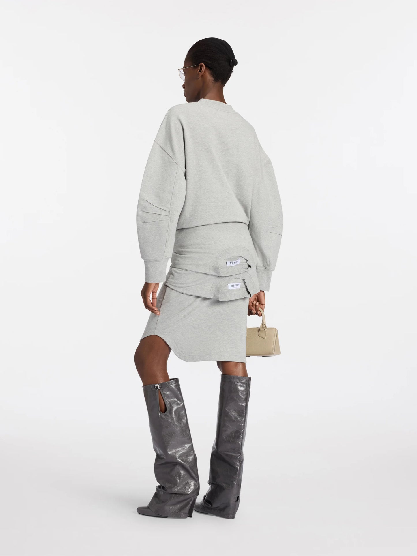 Melange grey mini skirt