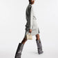 Melange grey mini skirt