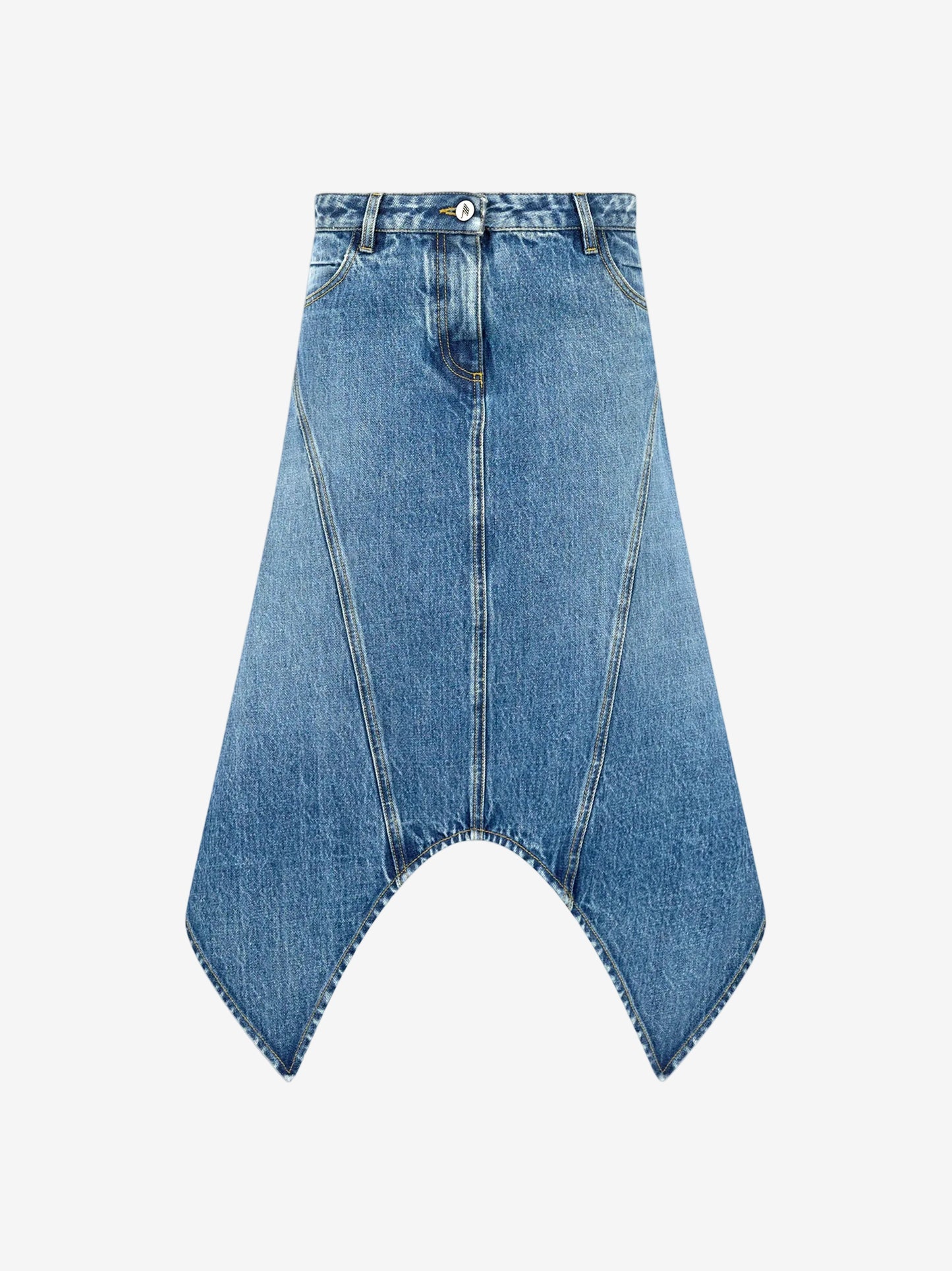 The Attico Denim Midi Skirt