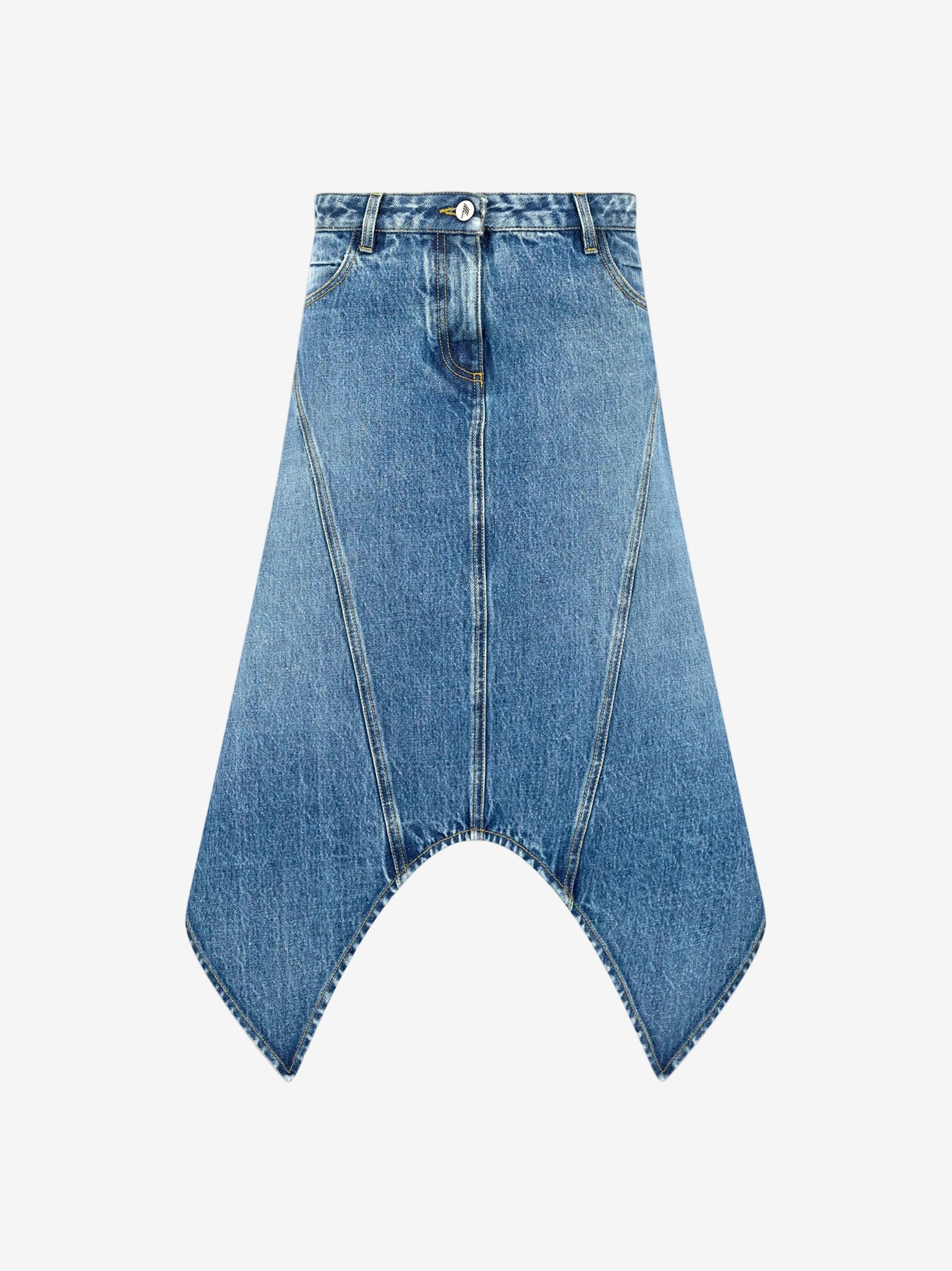 The Attico Denim Midi Skirt