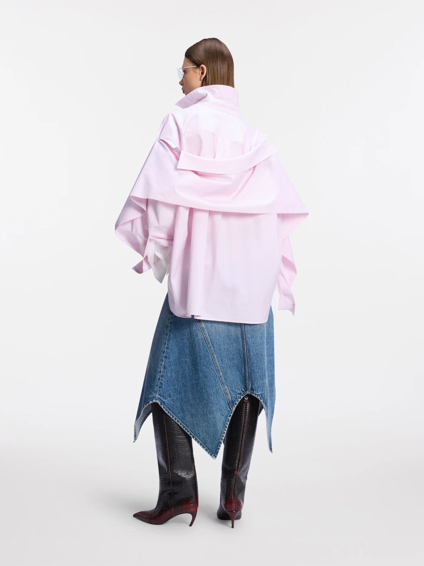 The Attico Denim Midi Skirt