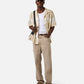 Beige carpenter pants with 5-pockets in bull denim