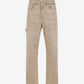 Beige carpenter pants with 5-pockets in bull denim