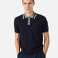 Regular fit classic blue cotton polo sweater