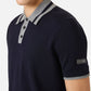 Regular fit classic blue cotton polo sweater