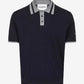Regular fit classic blue cotton polo sweater