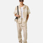 Beige cargo pants in a garment-dyed parachute fabric