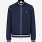 Black slim fit sweatshirt featuring a high collar, crafted from a cotton blend scuba fabric