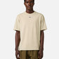 Regular fit beige T-shirt in cotton jersey with branded plaque