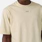 Regular fit beige T-shirt in cotton jersey with branded plaque