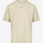 Regular fit beige T-shirt in cotton jersey with branded plaque