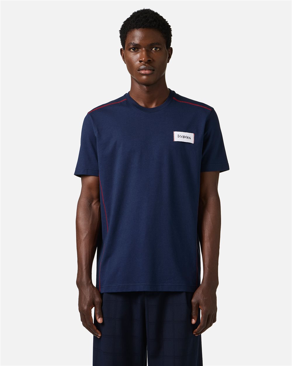 Classic regular fit blue T-shirt in sustainable cotton jersey