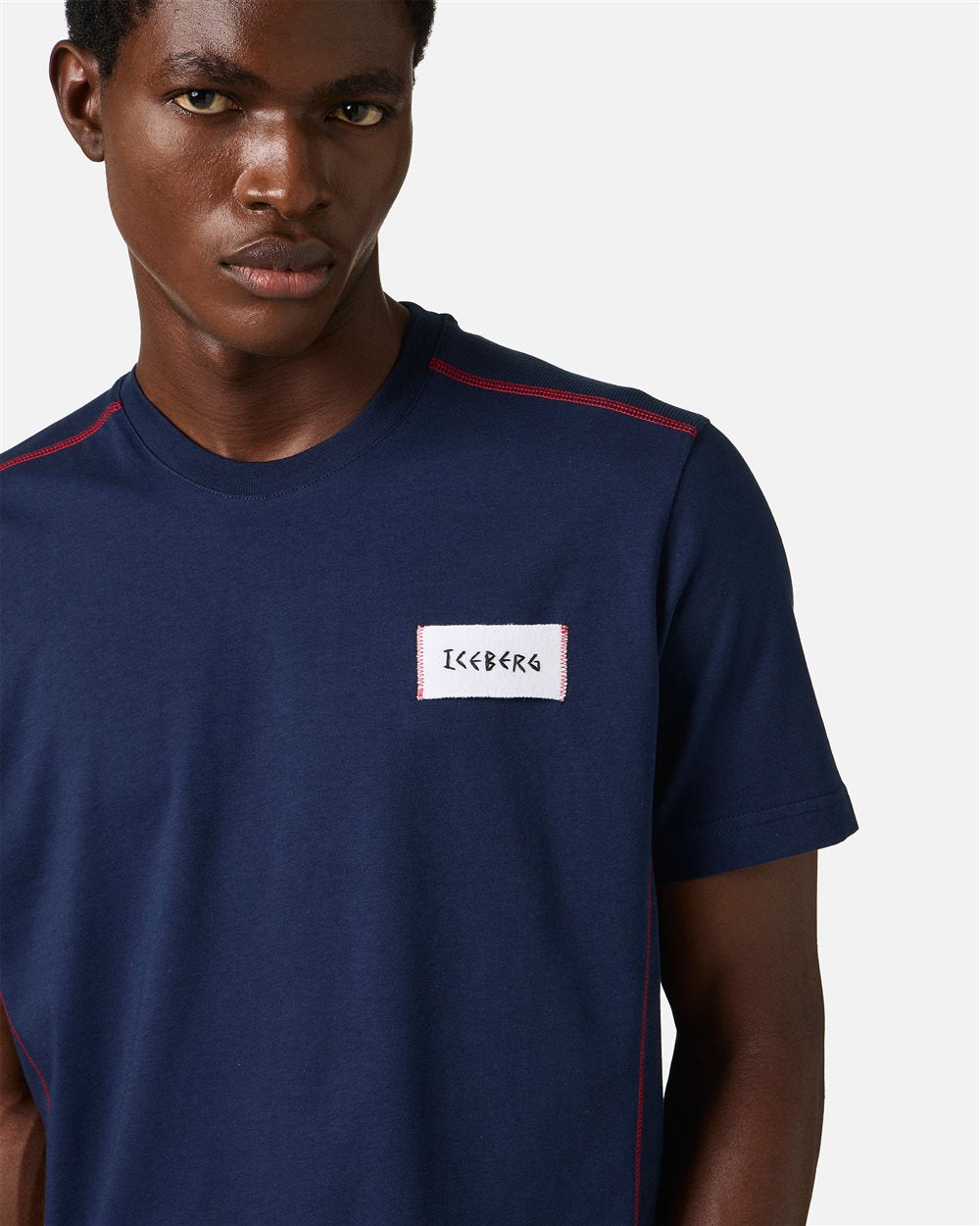 Classic regular fit blue T-shirt in sustainable cotton jersey