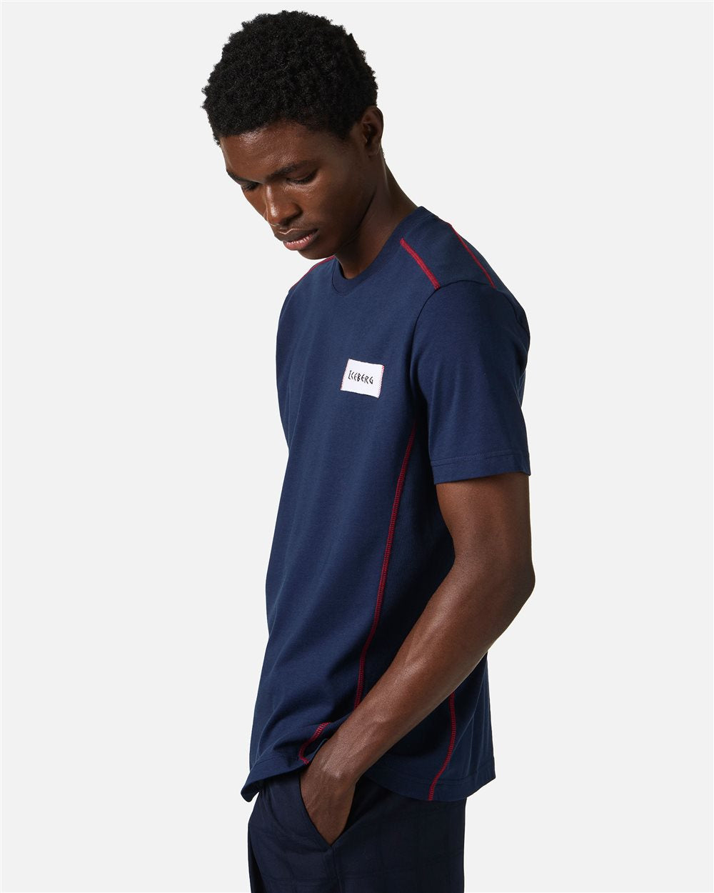 Classic regular fit blue T-shirt in sustainable cotton jersey
