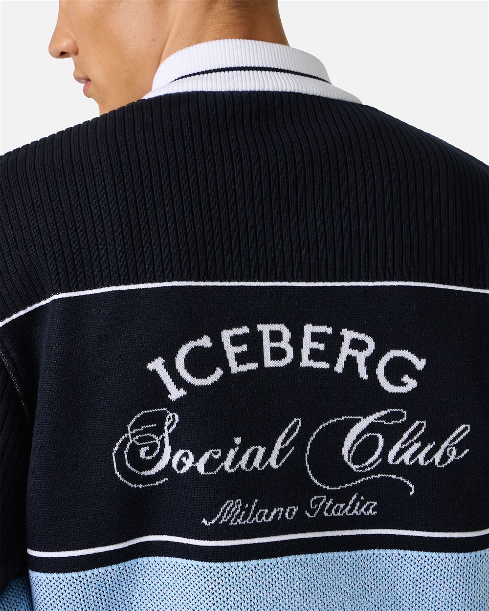 Multicolor jacquard-knit regular fit jacket