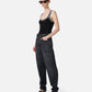 Black ribbed tank top in stretch cotton