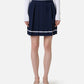 Classic blue mini skirt in viscose blend with slit