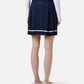 Classic blue mini skirt in viscose blend with slit