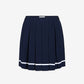 Classic blue mini skirt in viscose blend with slit