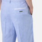 Light blue regular fit Bermuda shorts in diagonal linen-blend fabric