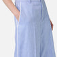 Light blue regular fit Bermuda shorts in diagonal linen-blend fabric