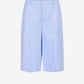 Light blue regular fit Bermuda shorts in diagonal linen-blend fabric