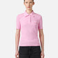 Slim fit pink ribbed jersey polo with Iceberg plaque