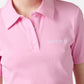 Slim fit pink ribbed jersey polo with Iceberg plaque