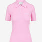 Slim fit pink ribbed jersey polo with Iceberg plaque