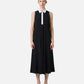 Black, relaxed fit sleeveless dress in silk-blend crepe de chine