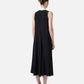 Black, relaxed fit sleeveless dress in silk-blend crepe de chine