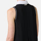 Black, relaxed fit sleeveless dress in silk-blend crepe de chine