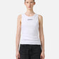 Optic white ribbed stretch cotton jersey tank top