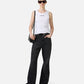 Optic white ribbed stretch cotton jersey tank top