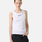 Optic white ribbed stretch cotton jersey tank top