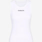 Optic white ribbed stretch cotton jersey tank top