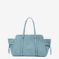 Maxi sugar paper shopper in suede leather with metallic details