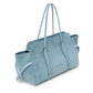Maxi sugar paper shopper in suede leather with metallic details