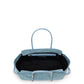 Maxi sugar paper shopper in suede leather with metallic details