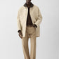 Straight beige denim de-Nîmes trousers