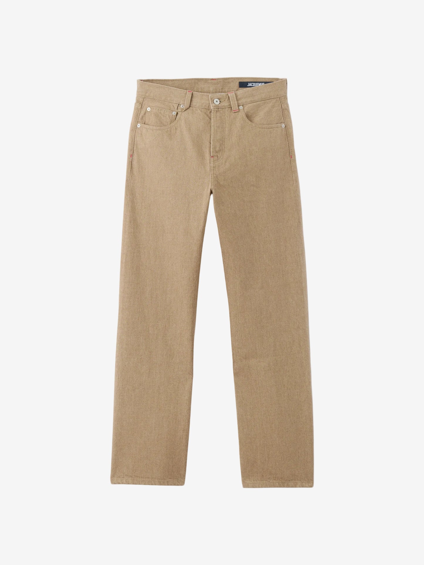 Straight beige denim de-Nîmes trousers