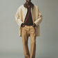 Straight beige denim de-Nîmes trousers