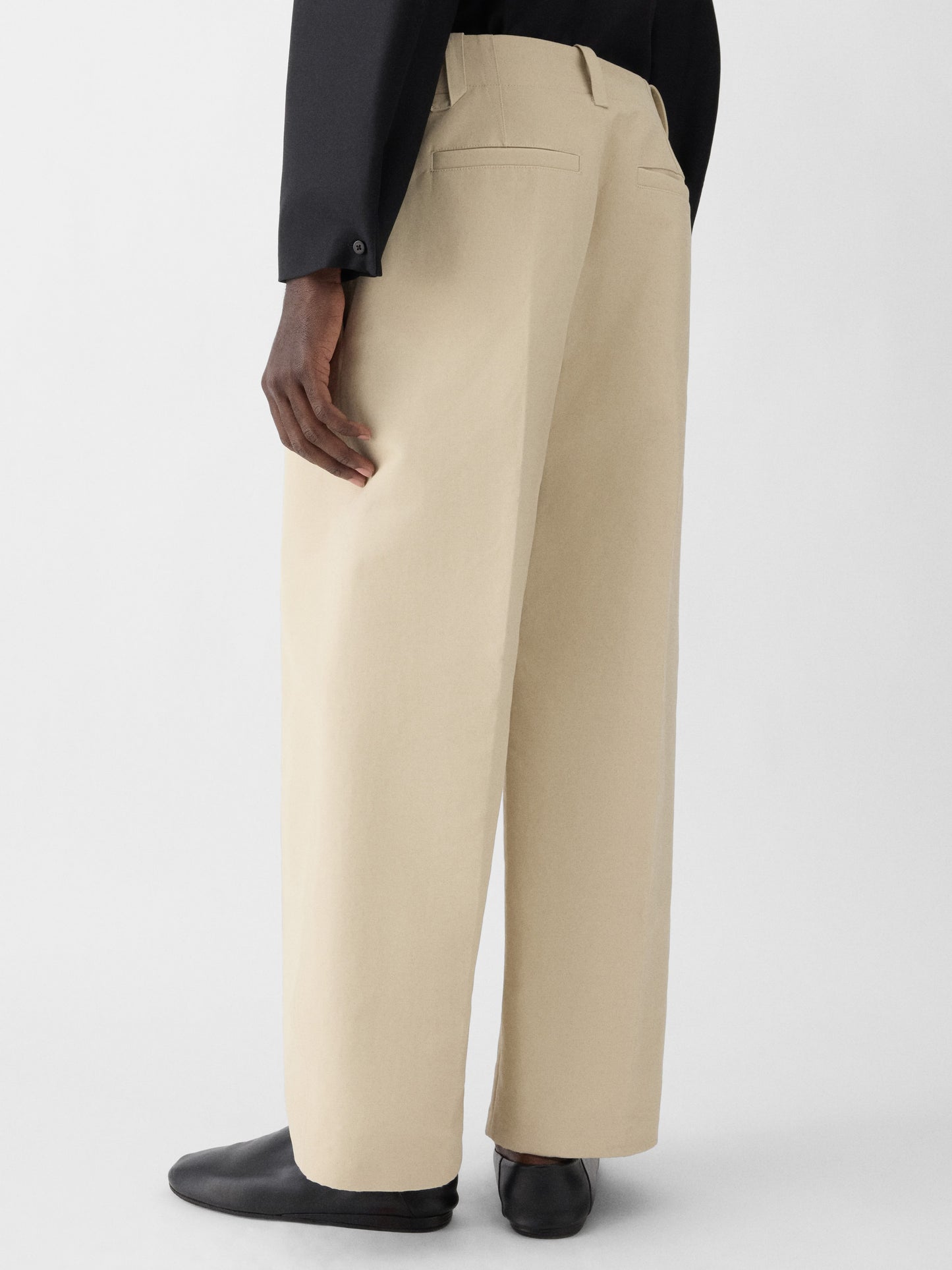 Beige Pastro trousers in cotton canvas
