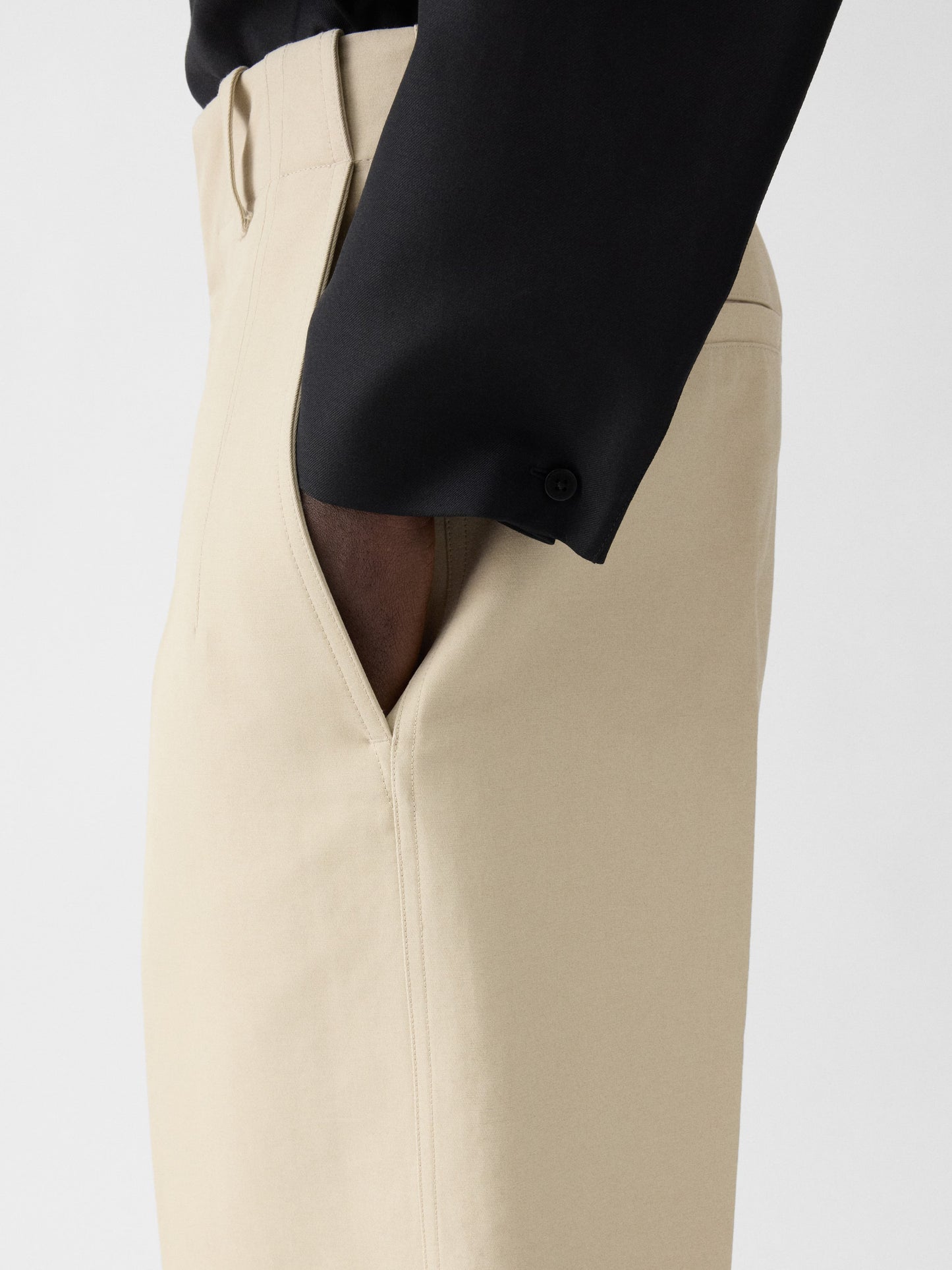Beige Pastro trousers in cotton canvas