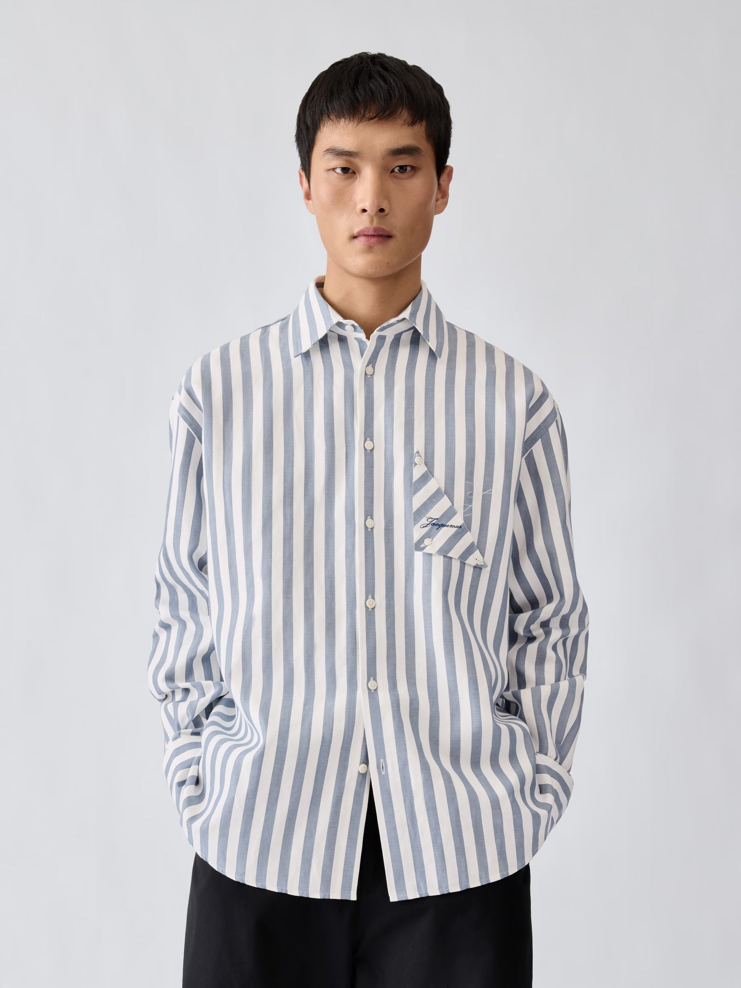 La Chemise Voilier vertical-stripe logo-embroidered shirt