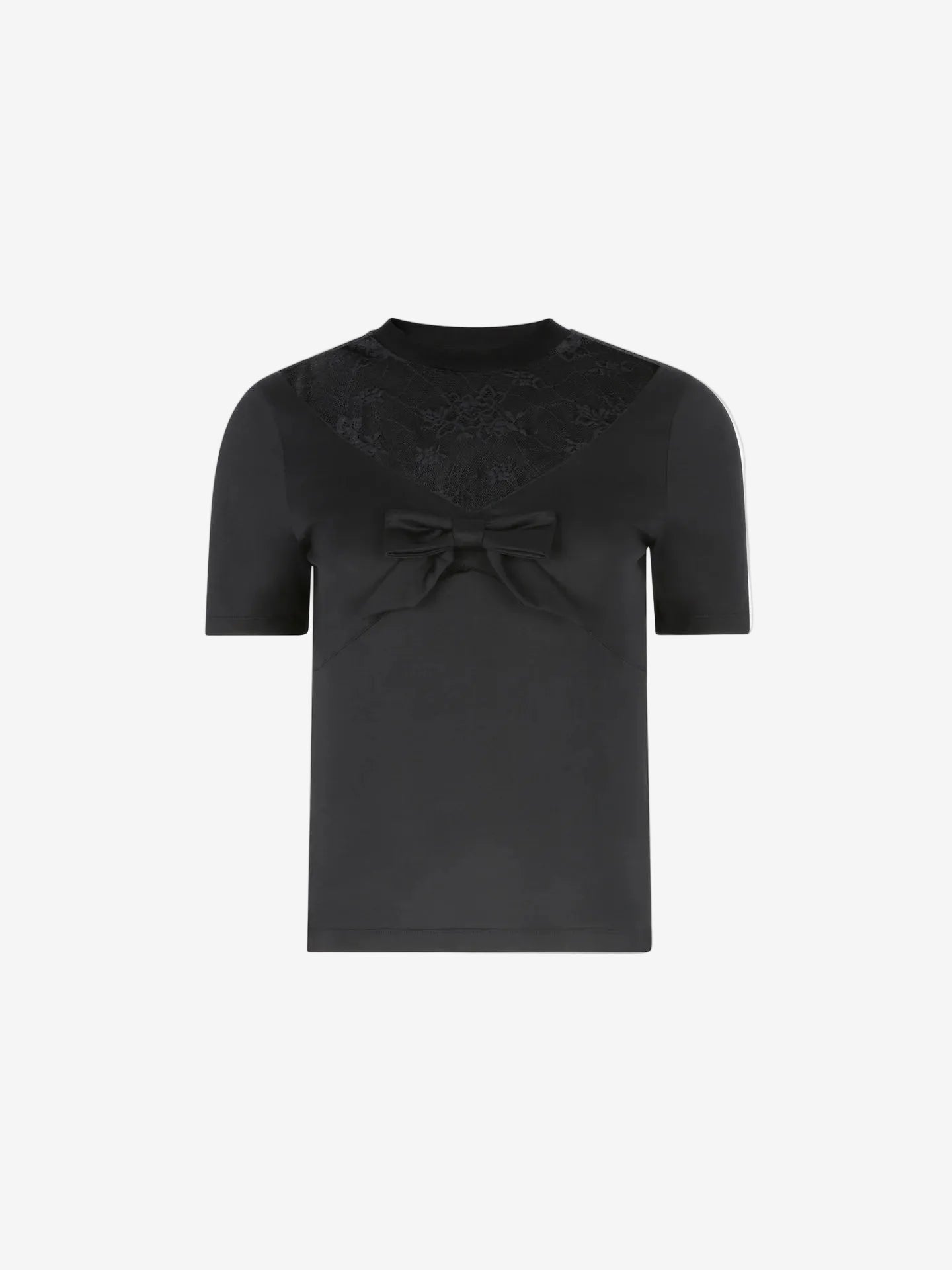 Nina Ricci bow lace-inserts short-sleeves T-shirt