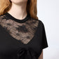 Nina Ricci bow lace-inserts short-sleeves T-shirt